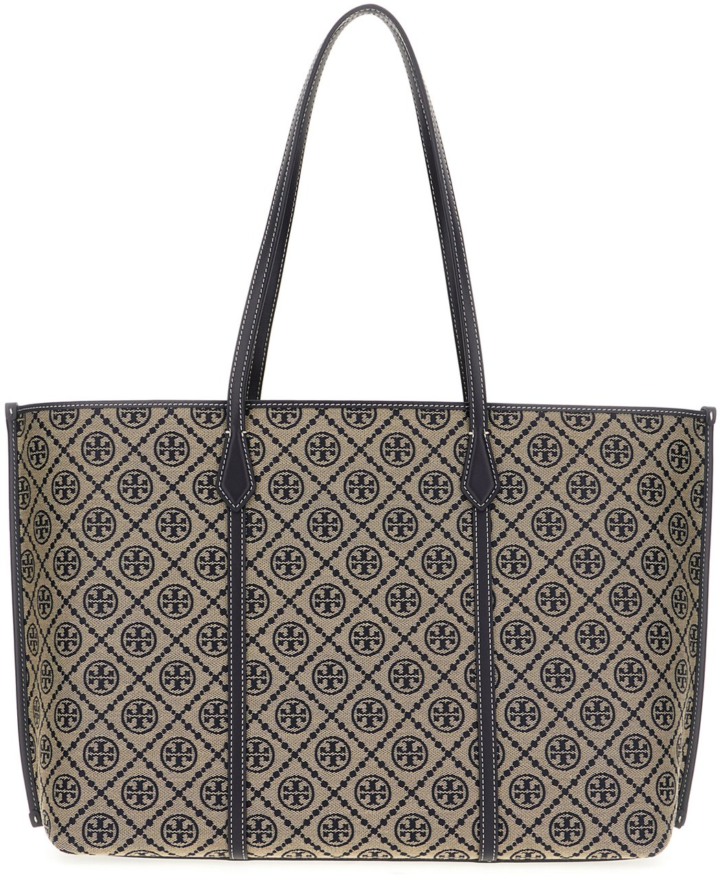 Tory Burch Tory Burch Embroidered canvas shopping bag Blauw