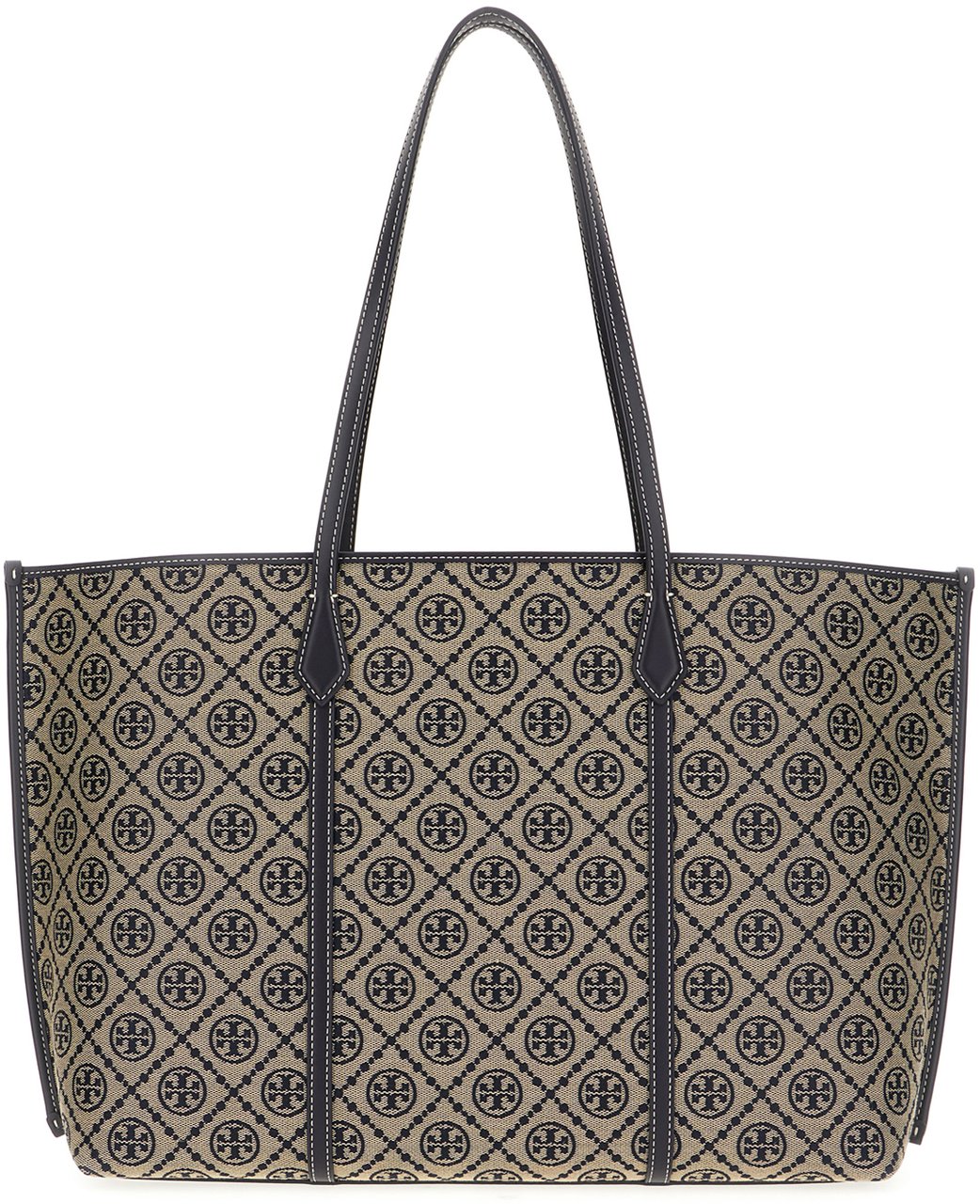 Tory Burch Tory Burch Embroidered canvas shopping bag Blauw