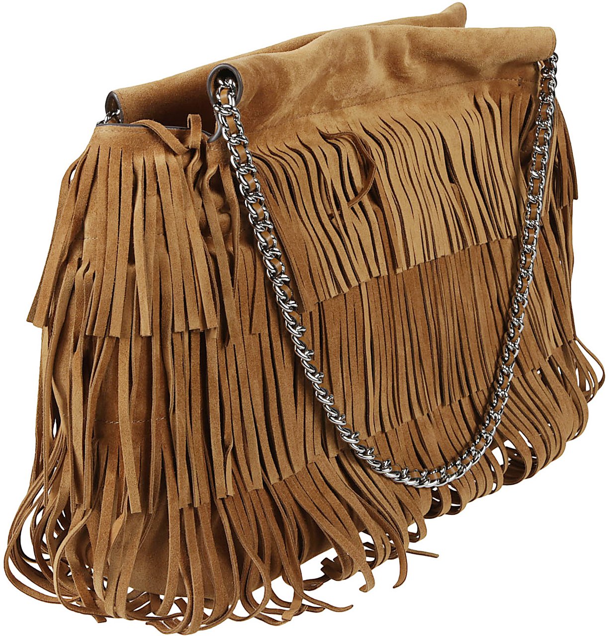 Tory Burch Hobo Fringe Fleming Bag Brown Bruin