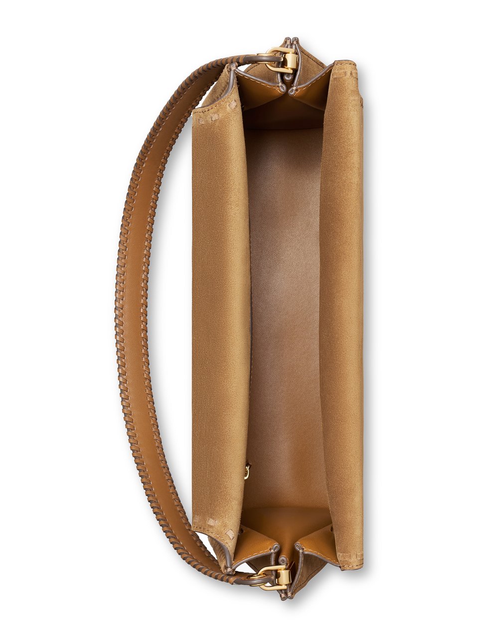 Tory Burch Structured Brown Suede Large Shoulder Bag Bruin