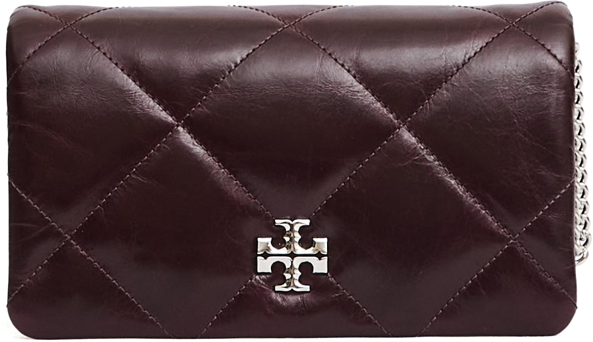 Tory Burch Chain Wallet Trapuntato Bordeaux Rood