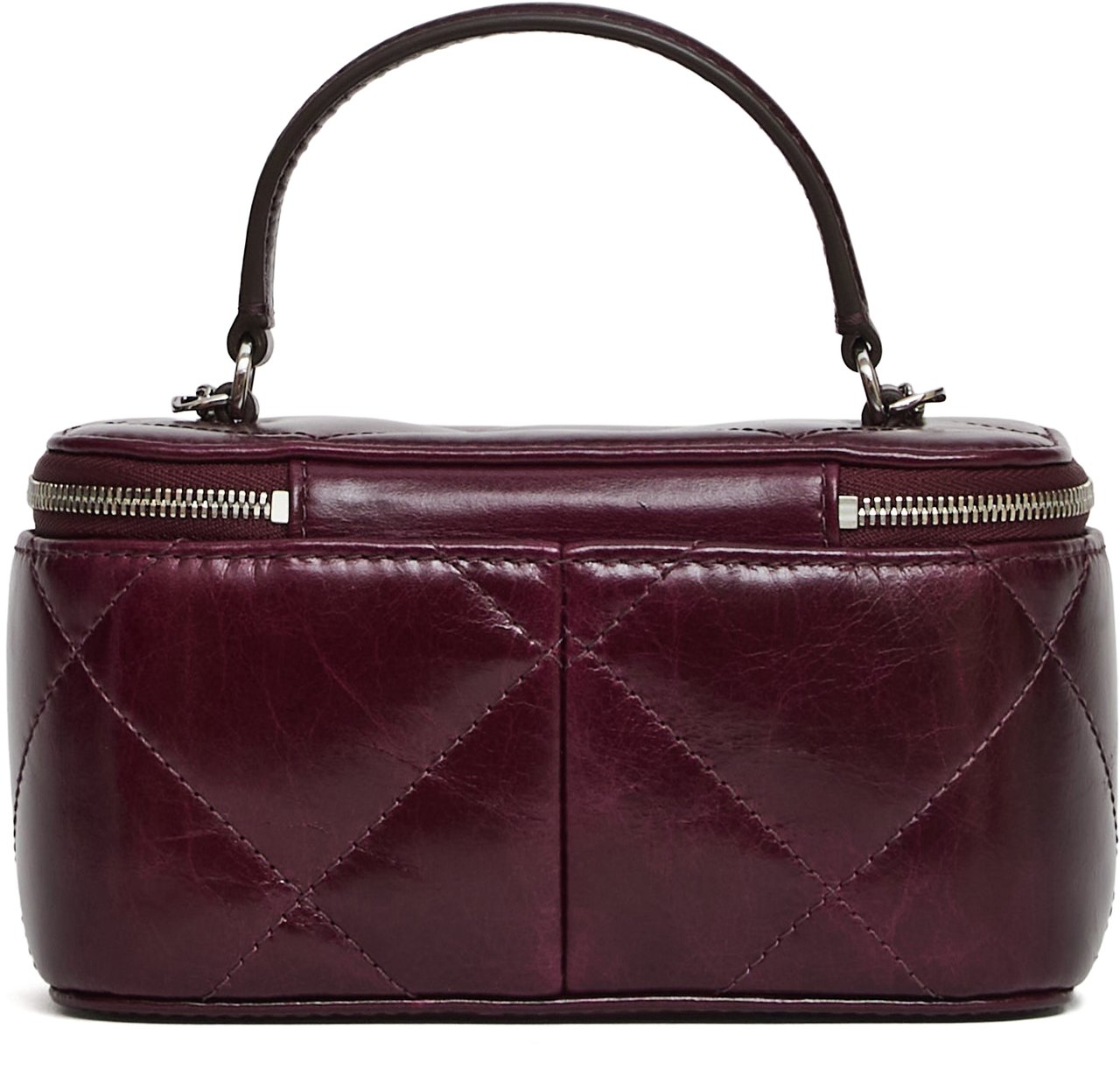 Tory Burch Borsa Vanity Case Kira Diamond Quilt Distressed Rood