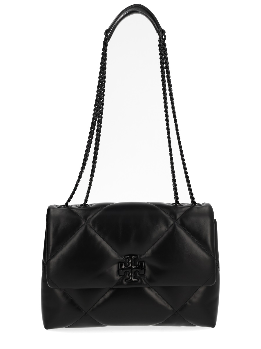 Tory Burch Neutrals Kira Quilted Diamond Leather Shoulder Bag Zwart