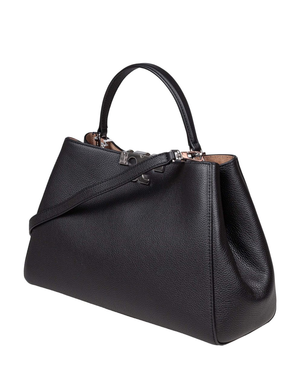 Tory Burch Tory burch eleanor satchel leather bag, black Zwart