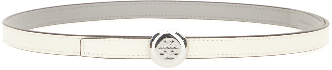 Tory Burch Ivory leather reversible belt Neutraal