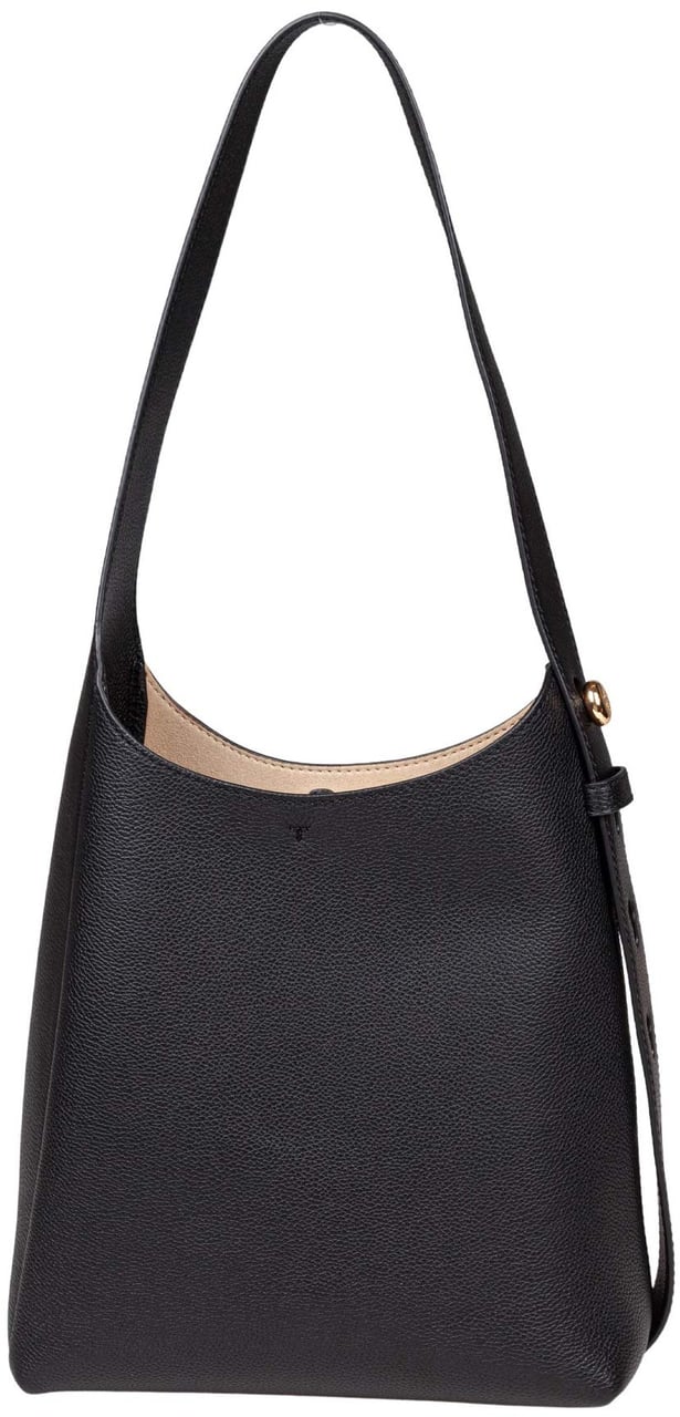 Tory Burch Tory burch romy small leather hobo bag, black Zwart