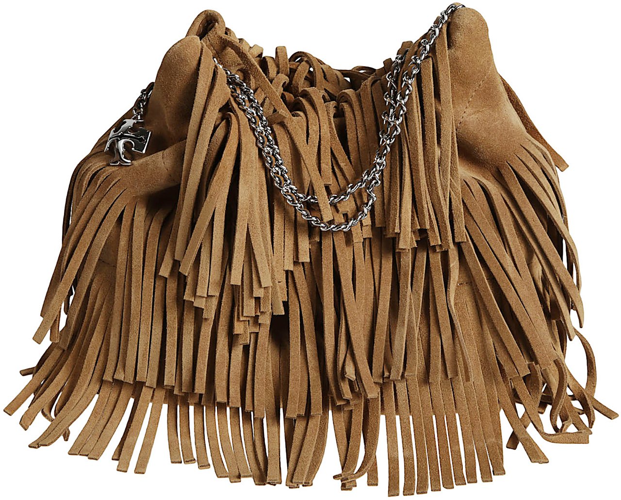 Tory Burch Mini Hobo Fringe Fleming Bag Brown Bruin