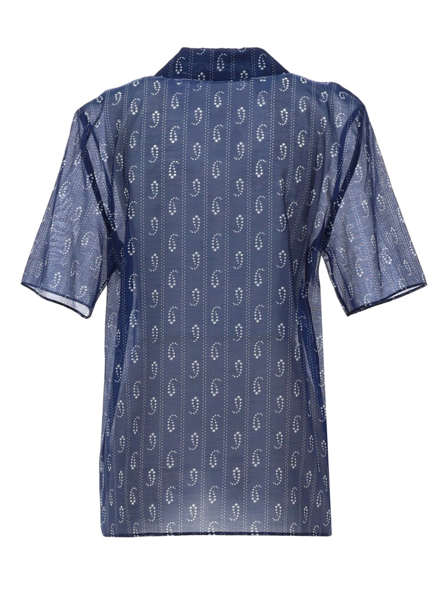 Tory Burch White Paisley Cotton Silk Shirt Grijs