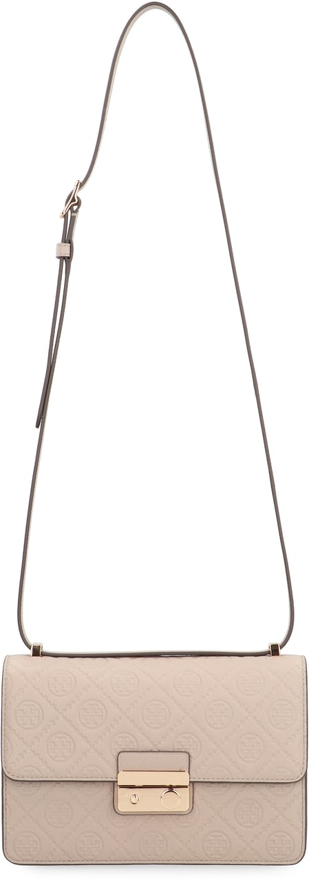 Tory Burch T Monogram leather shoulder bag Grijs