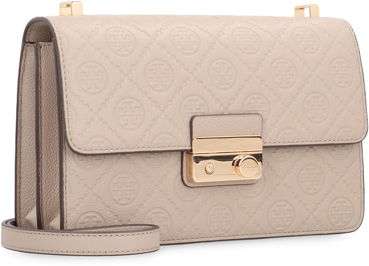 Tory Burch T Monogram leather shoulder bag Grijs