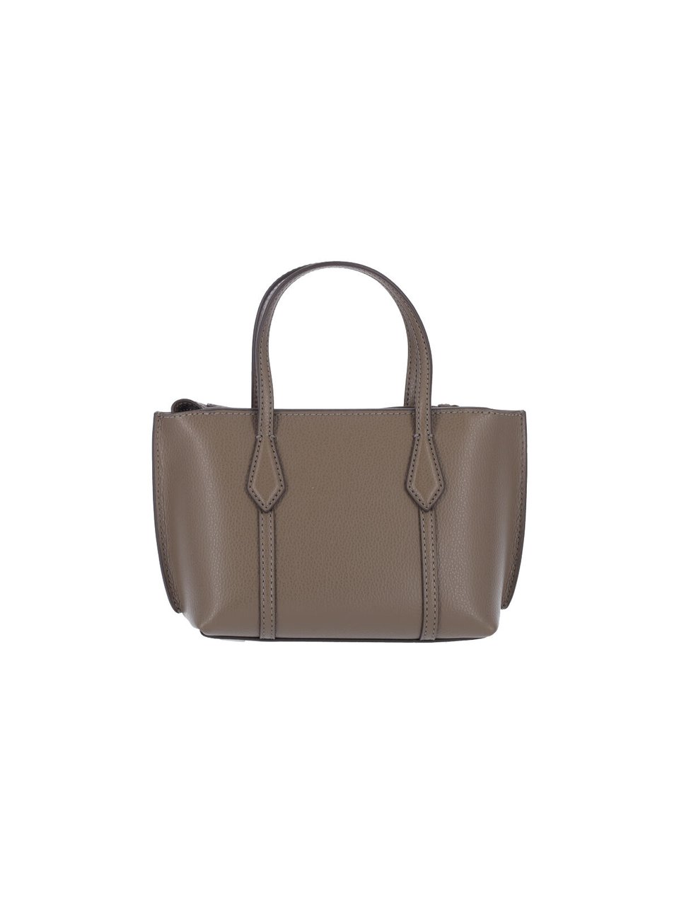 Tory Burch Rectangular Structured Handbag with Textured Leather Finish Bruin