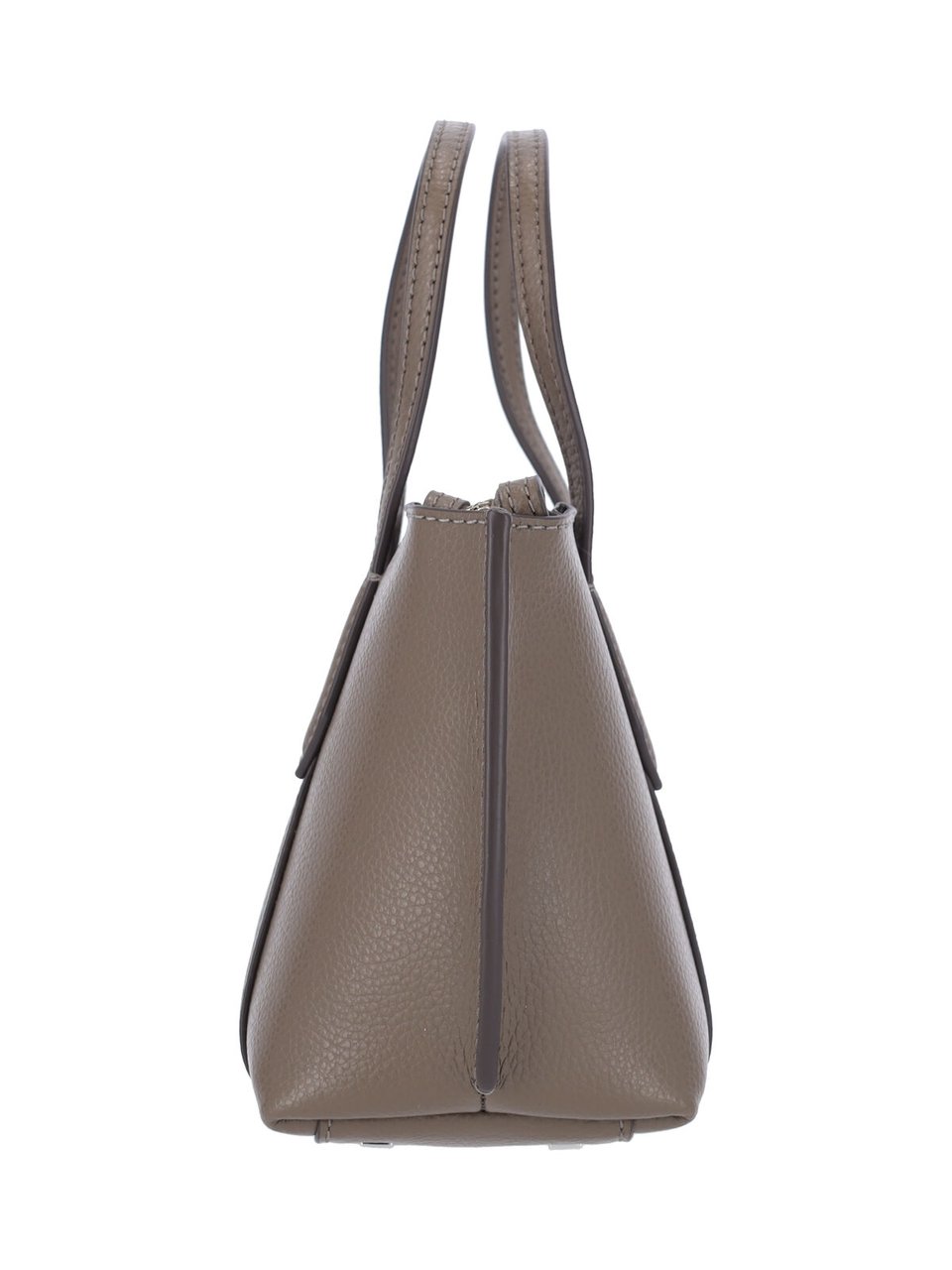 Tory Burch Rectangular Structured Handbag with Textured Leather Finish Bruin