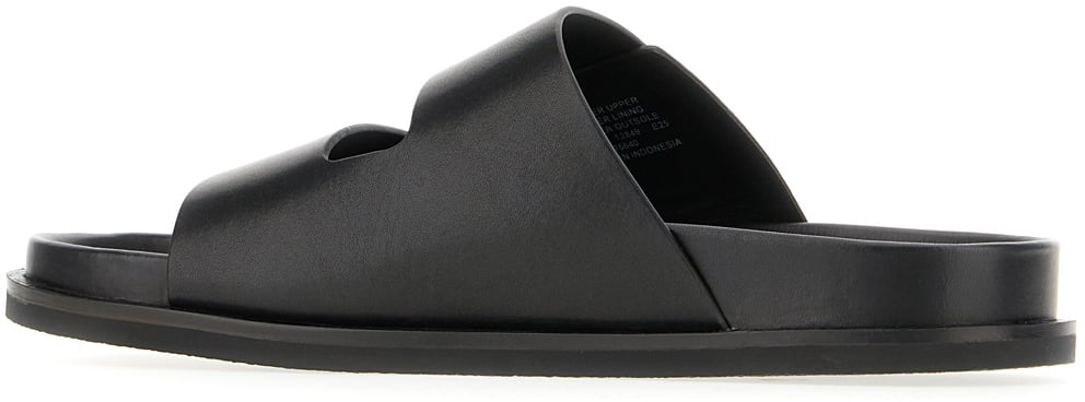 Tory Burch Tory Burch Black leather Slider sandals Zwart