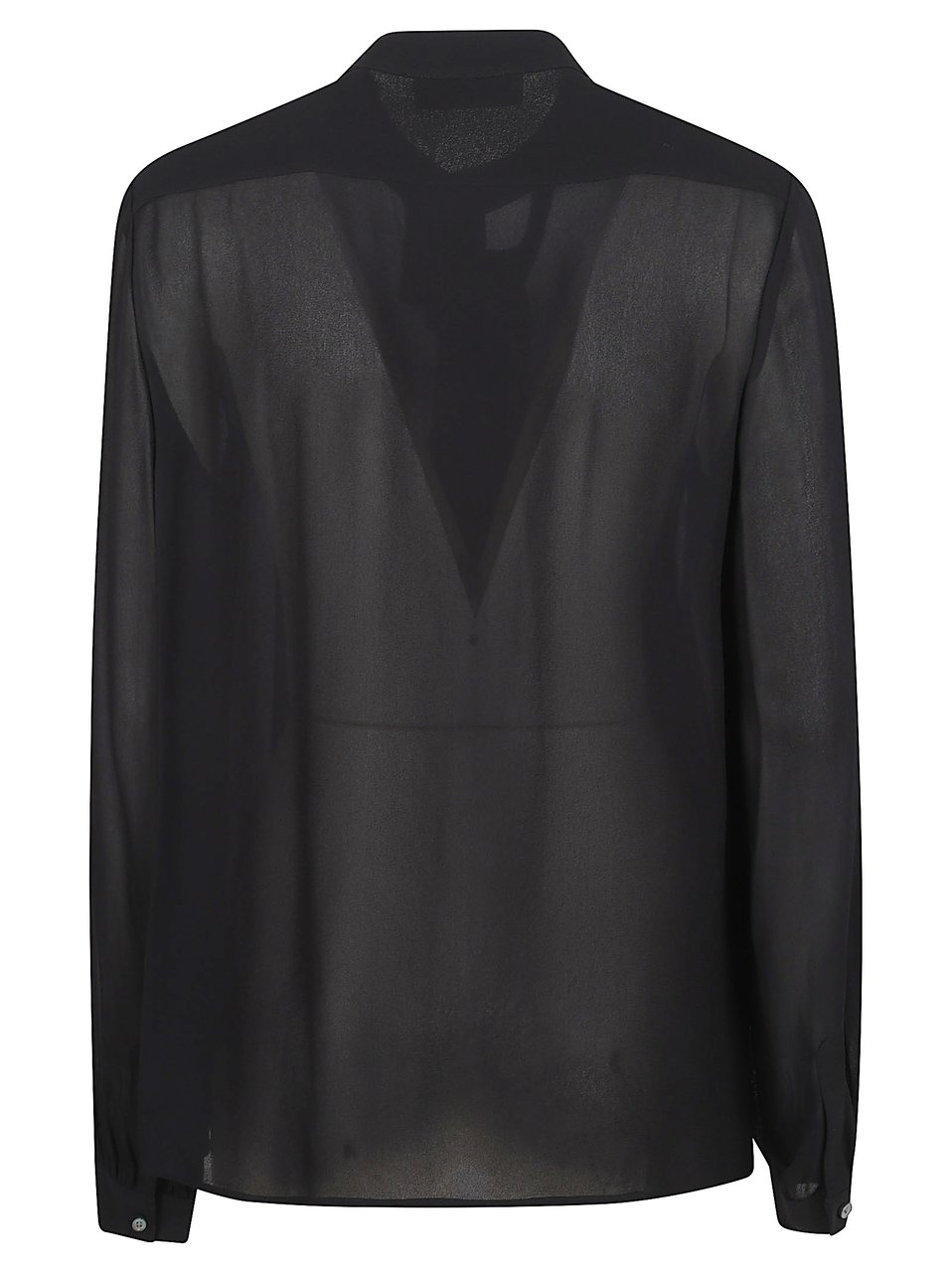 Tory Burch Sheer Georgette Blouse with Bow Detail Zwart