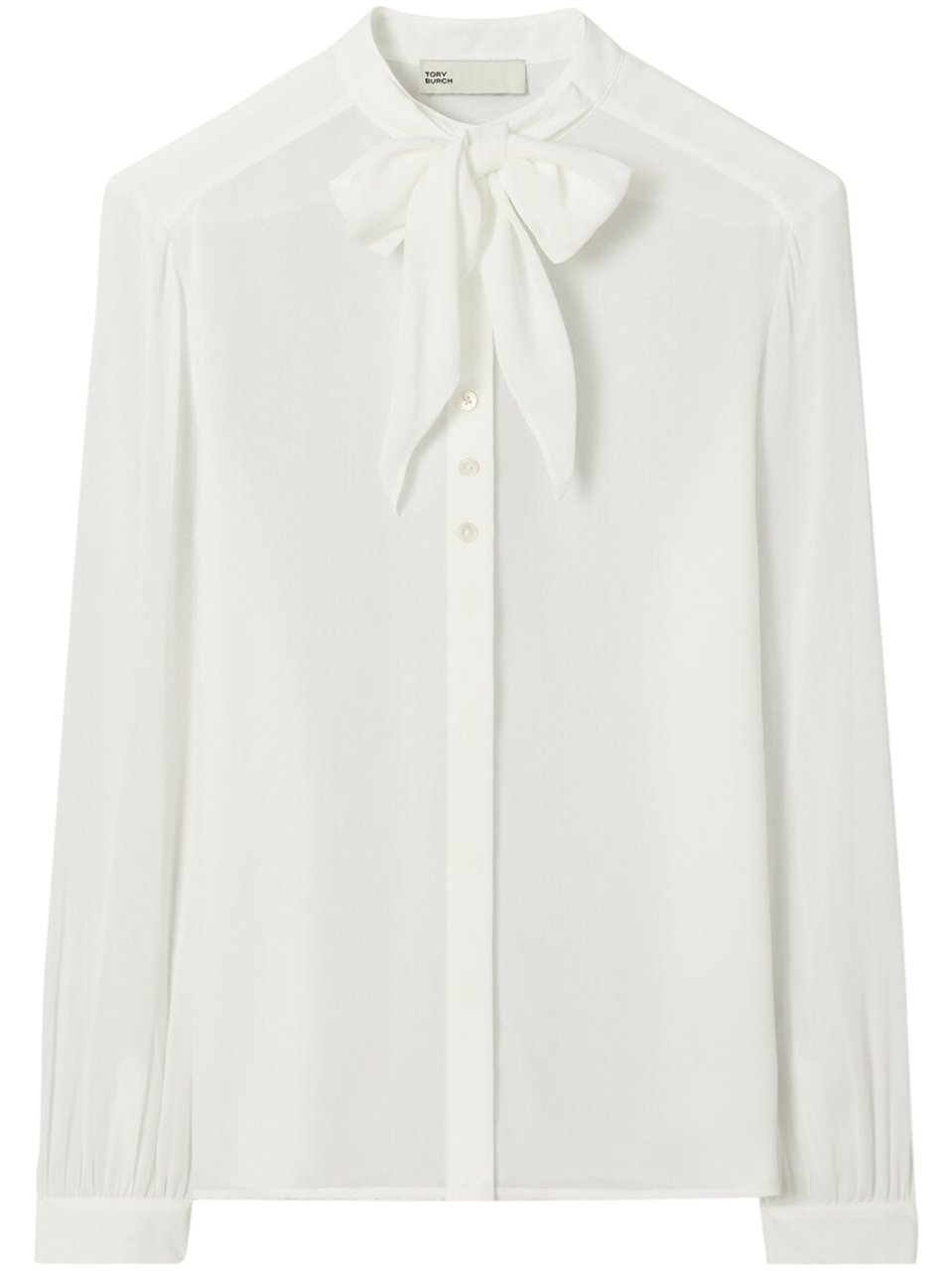 Tory Burch Georgette Blouse with Bow Tie and Button-Down Front Wit