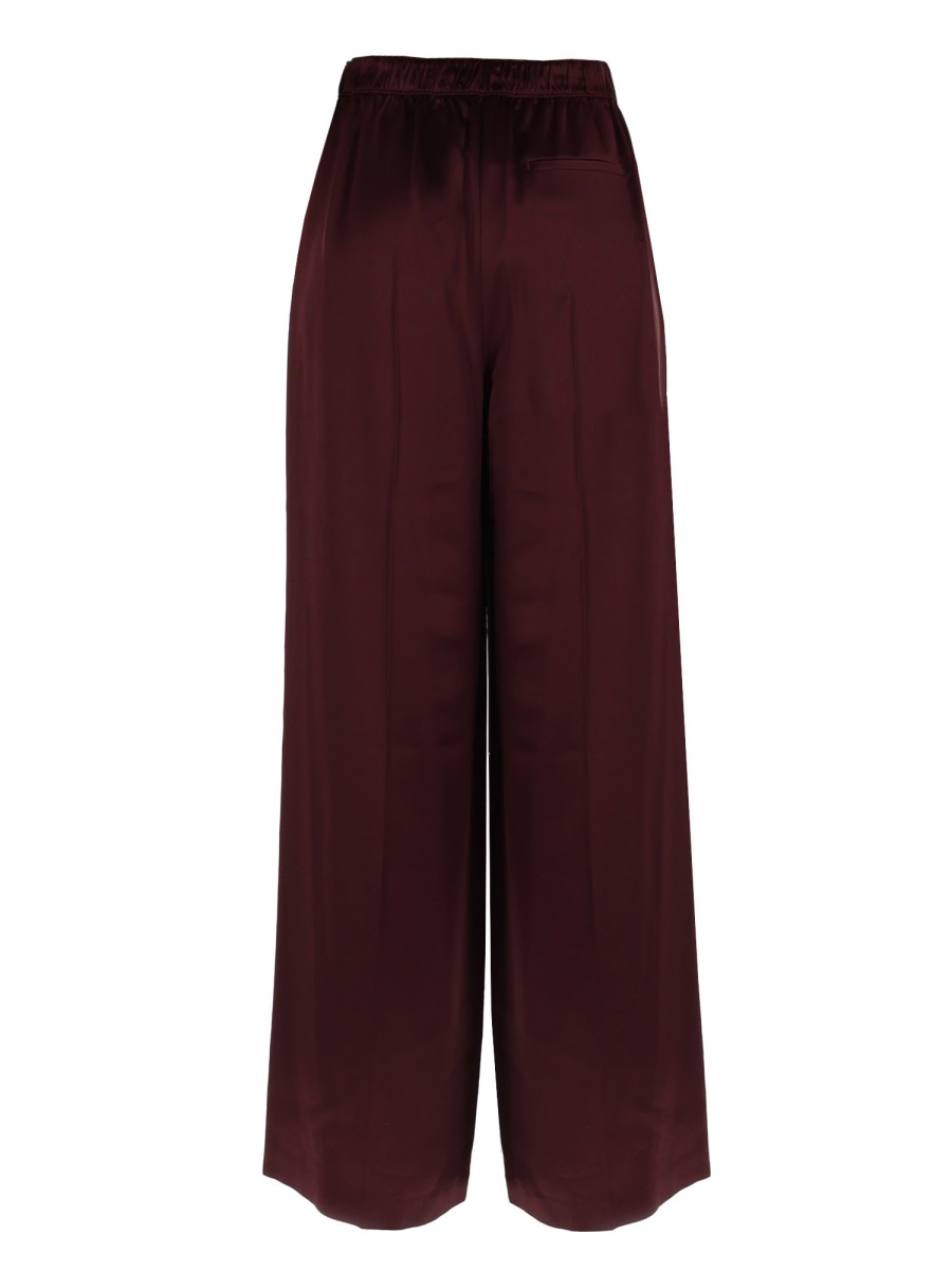 Tory Burch Wide-Leg Vertical Seams Viscose Trousers Zwart