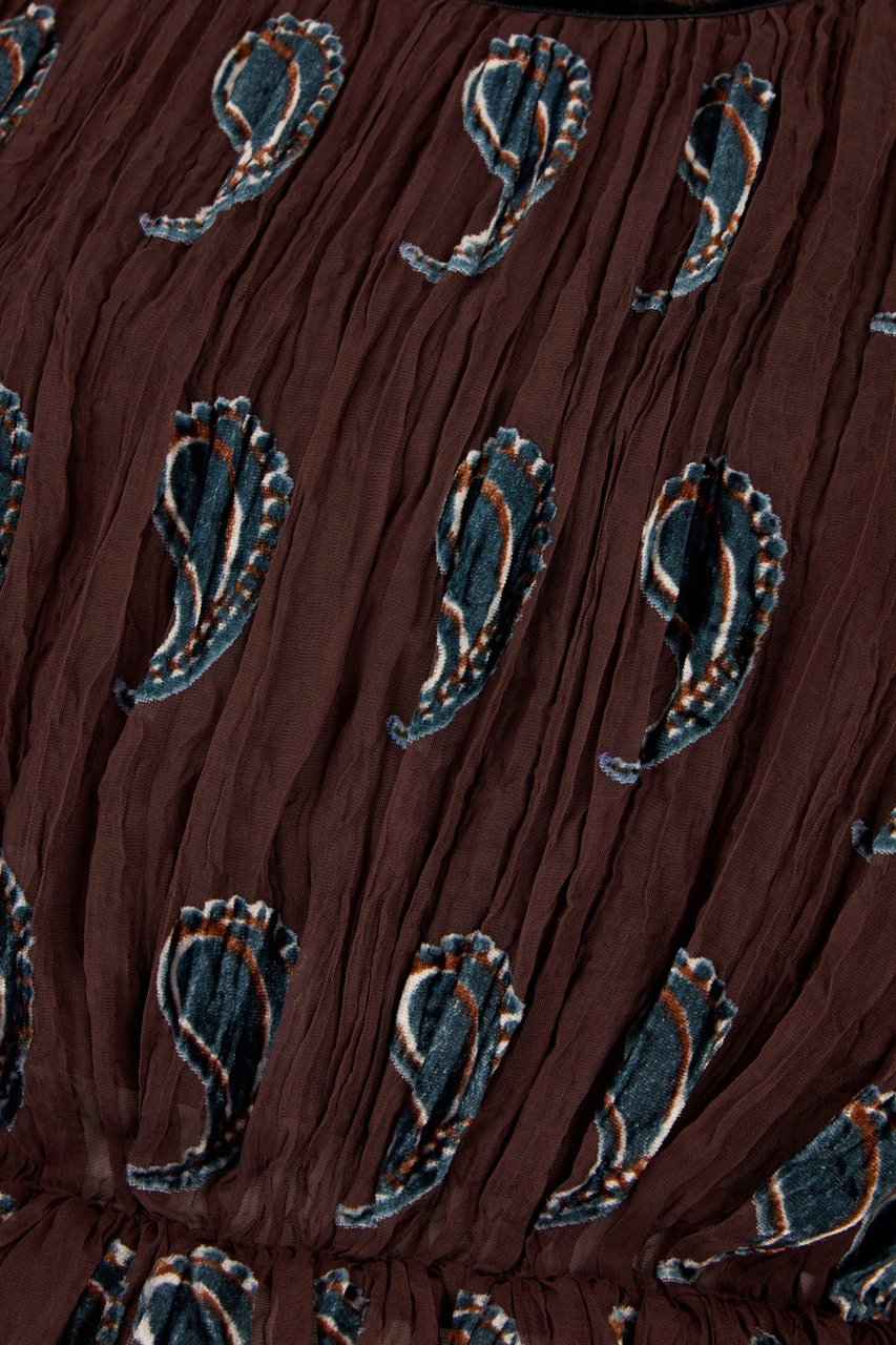 Tory Burch Tory Burch Chocolate silk blend top Bruin