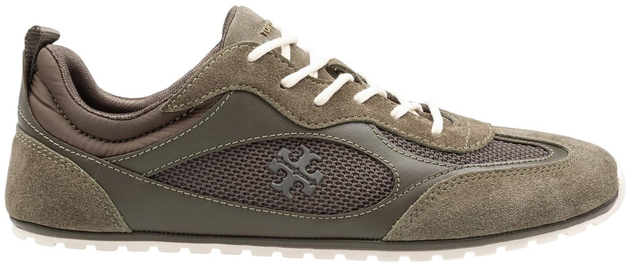 Tory Burch Tory burch field sneakers in olive suede and mesh Groen