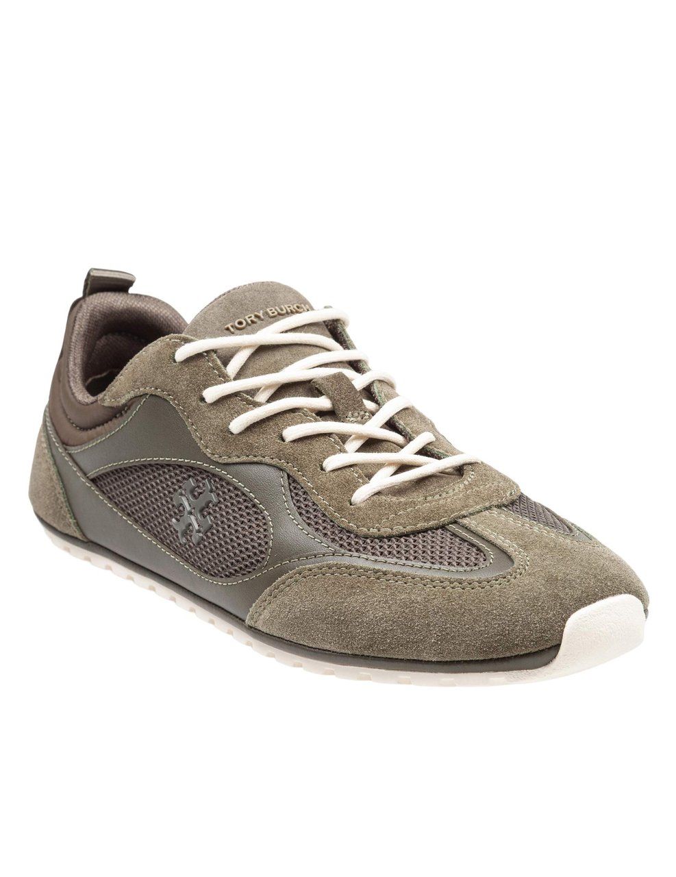 Tory Burch Tory burch field sneakers in olive suede and mesh Groen