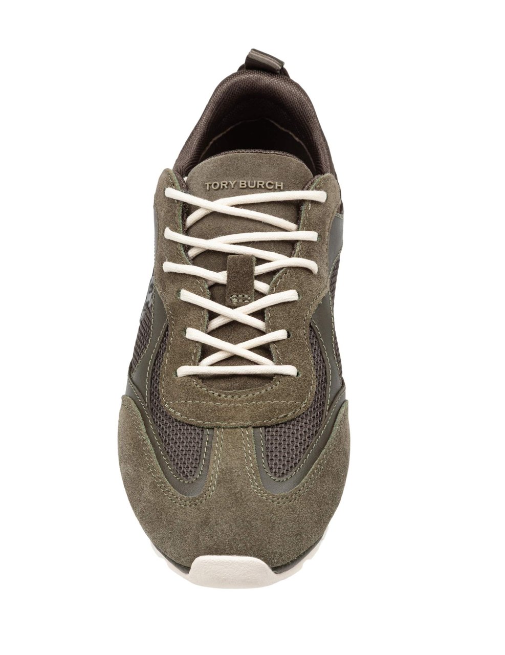 Tory Burch Tory burch field sneakers in olive suede and mesh Groen