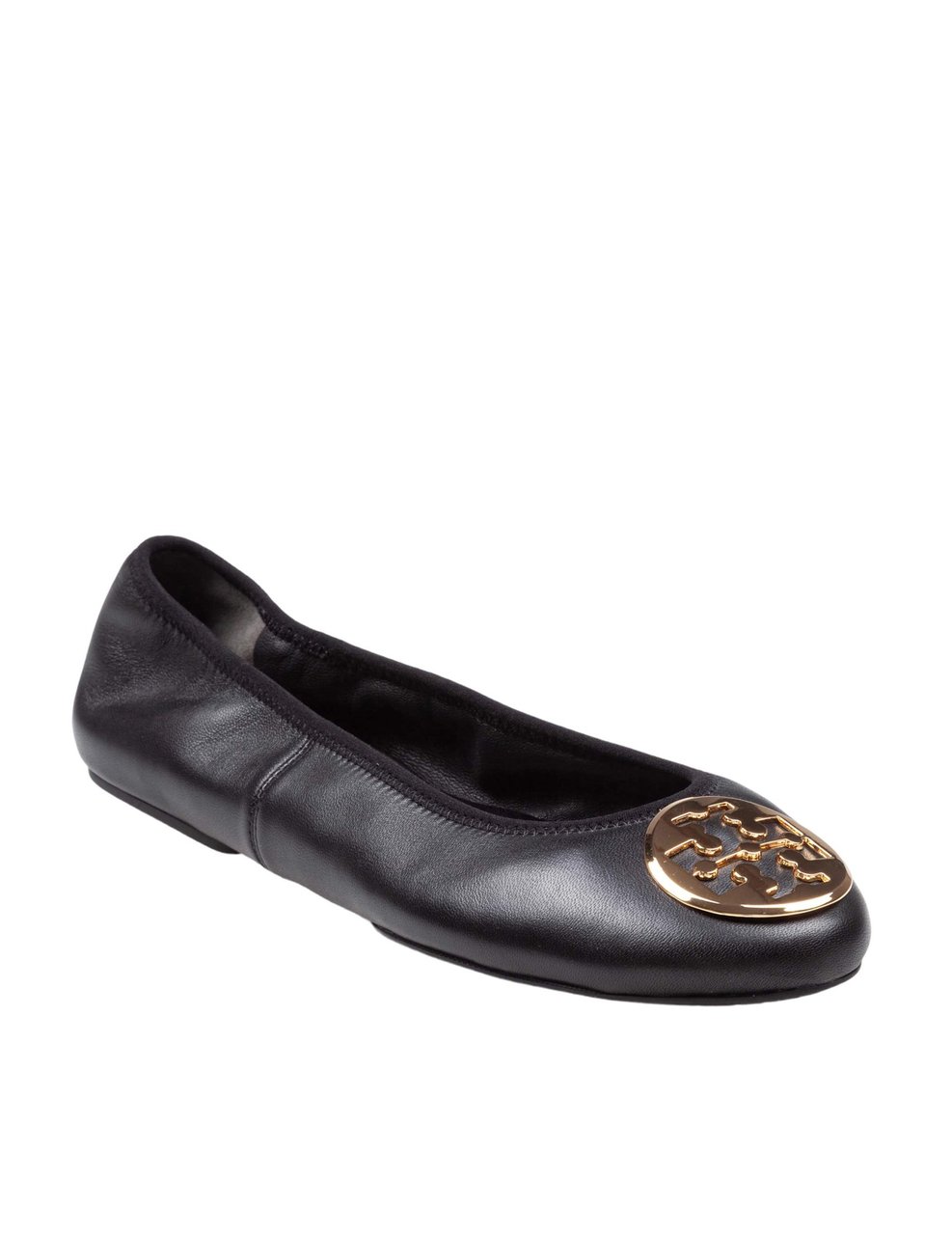 Tory Burch Tory burch reva travel nappa leather ballerina flats, black Zwart