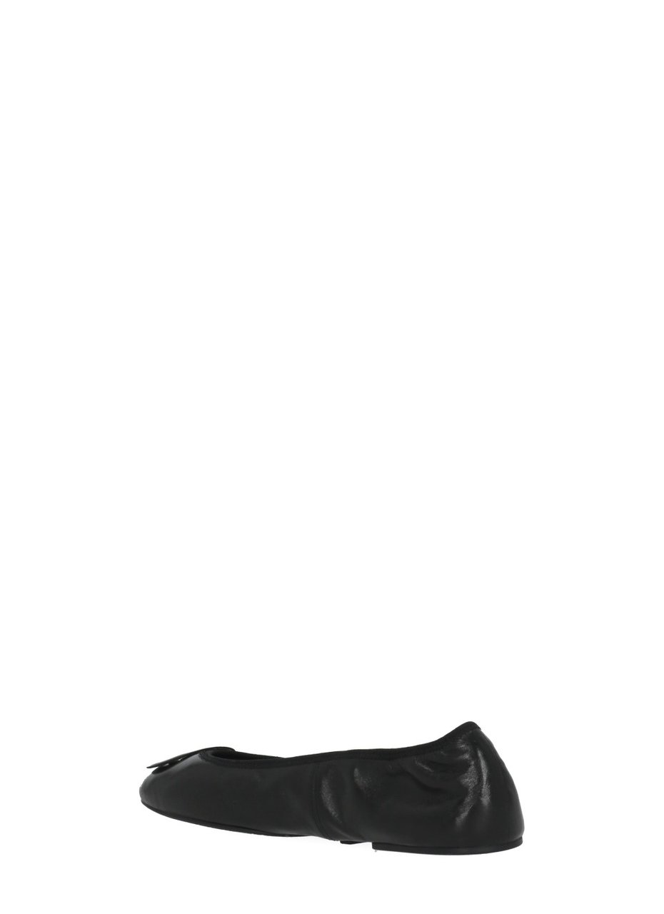 Tory Burch Black Reva Leather Flats Zwart