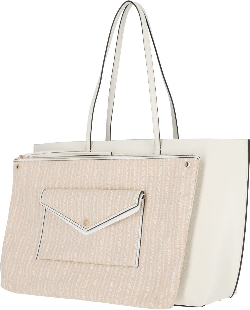 Tory Burch White Perry Calf Leather Tote Wit