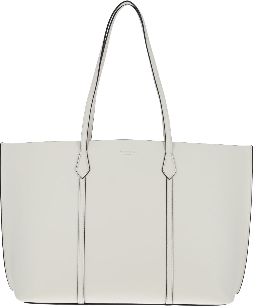 Tory Burch White Perry Calf Leather Tote Wit
