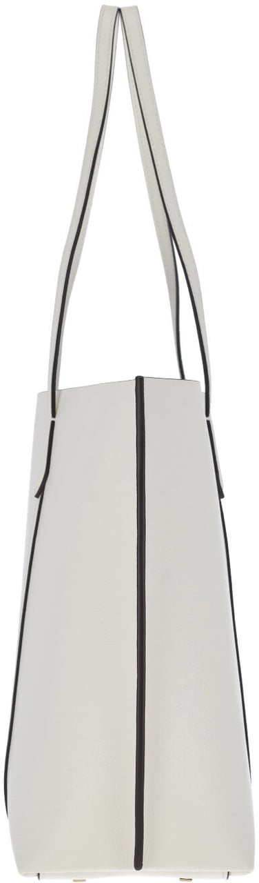 Tory Burch White Perry Calf Leather Tote Wit