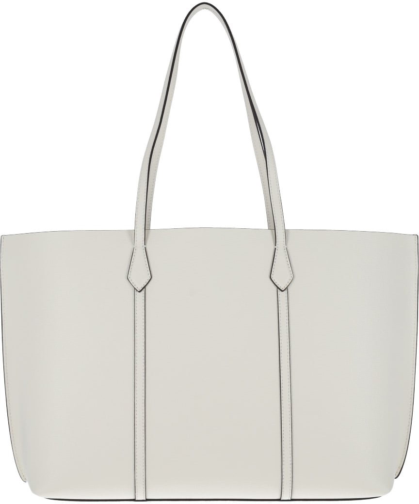 Tory Burch White Perry Calf Leather Tote Wit