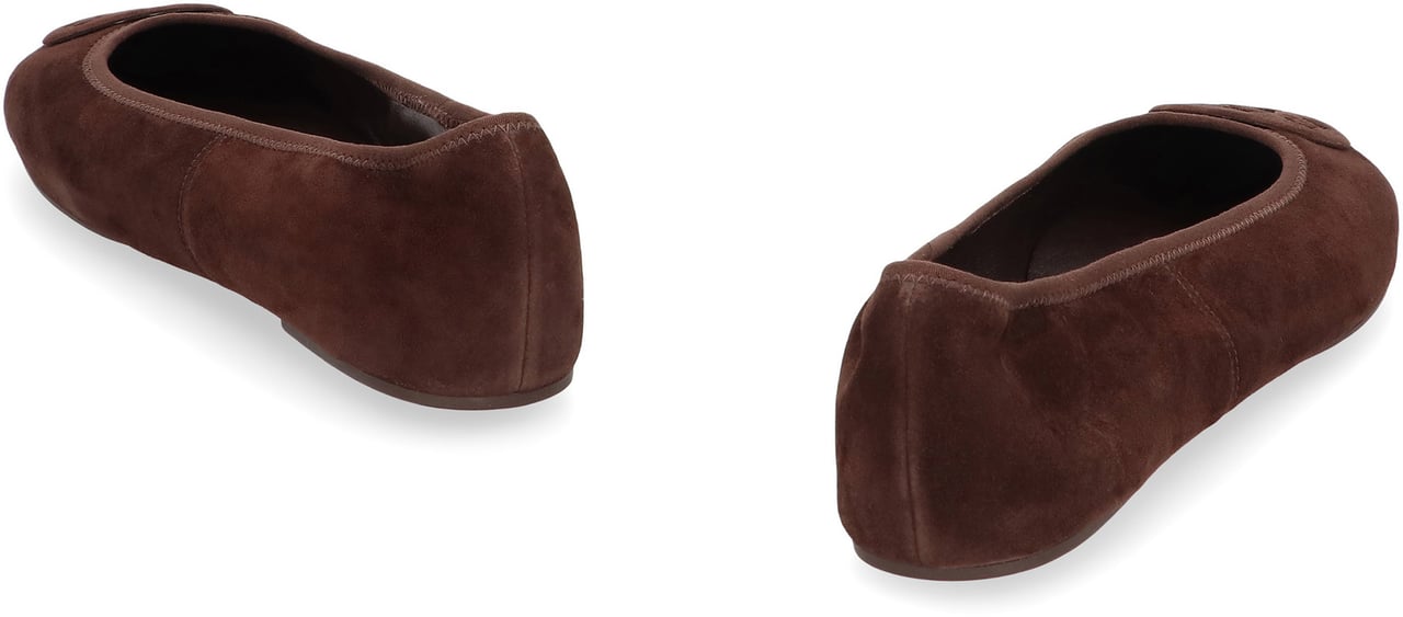 Tory Burch Reva ballerinas in suede Bruin
