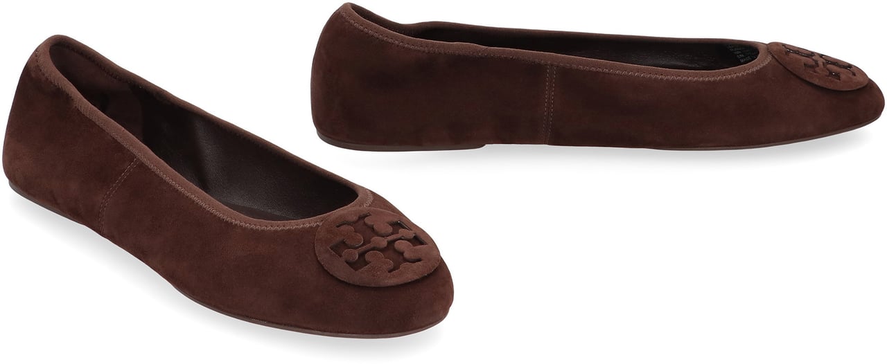 Tory Burch Reva ballerinas in suede Bruin