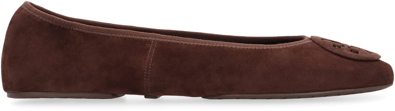 Tory Burch Reva ballerinas in suede Bruin