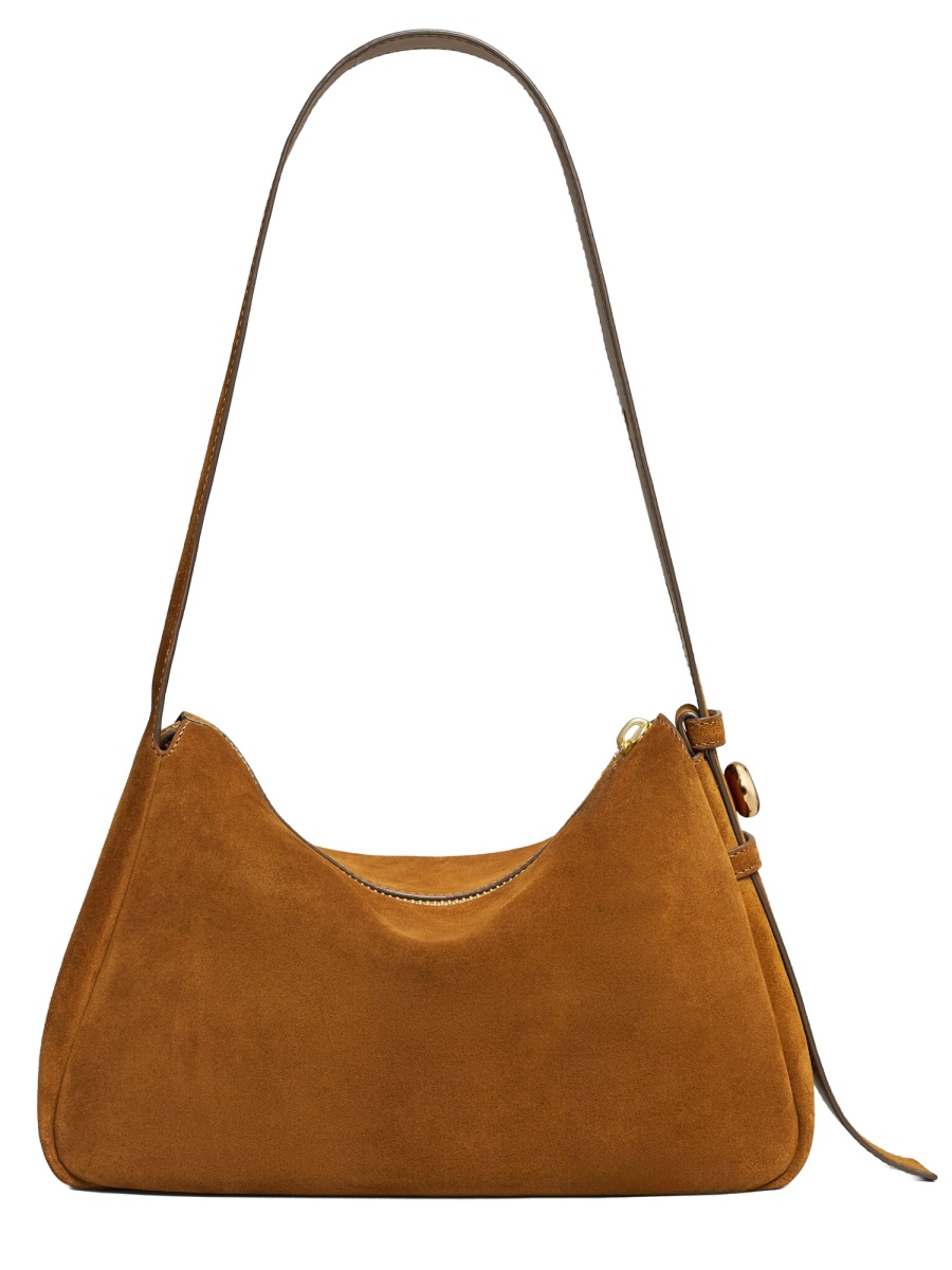Tory Burch Brown Romy Bovine Suede Shoulder Bag Oranje