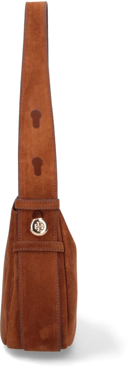Tory Burch Brown Romy Bovine Suede Shoulder Bag Oranje