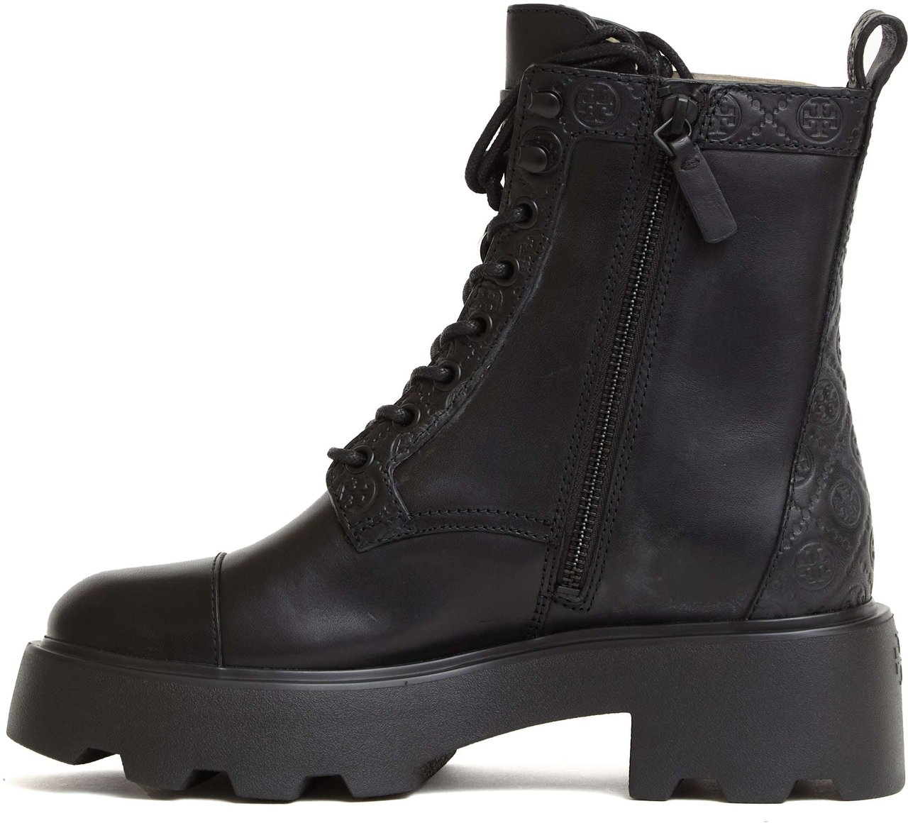 Tory Burch Anfibio Nero Logo Zwart