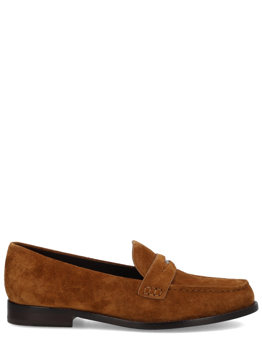 Tory Burch Suede Moccasin-Style Flat Shoes Bruin
