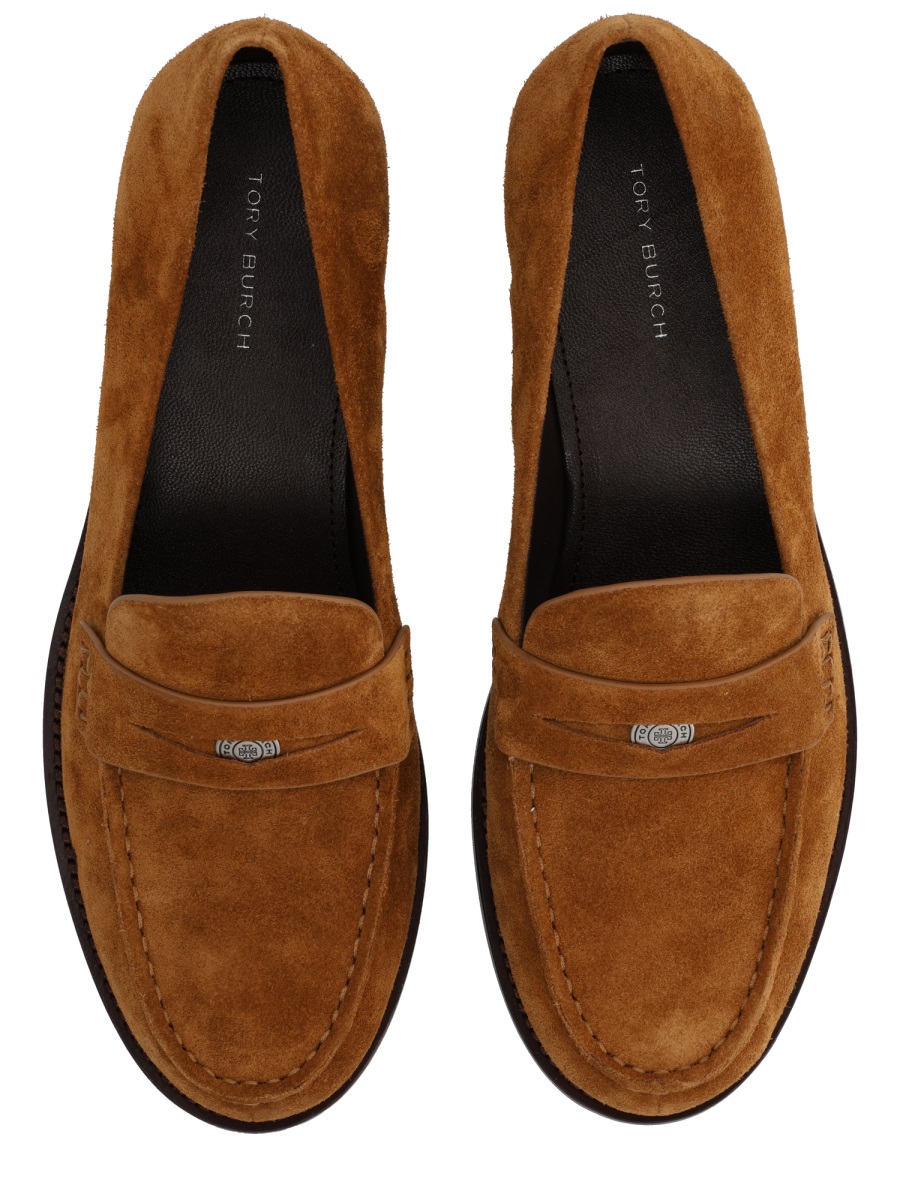 Tory Burch Suede Moccasin-Style Flat Shoes Bruin