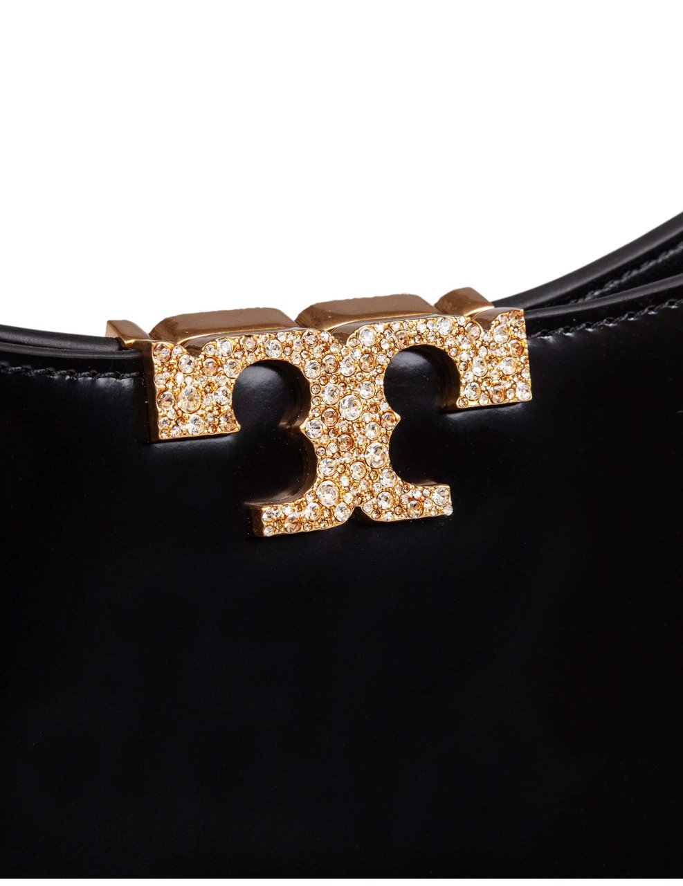 Tory Burch Tory burch eleanor pave slim smooth leather shoulder bag, black Zwart