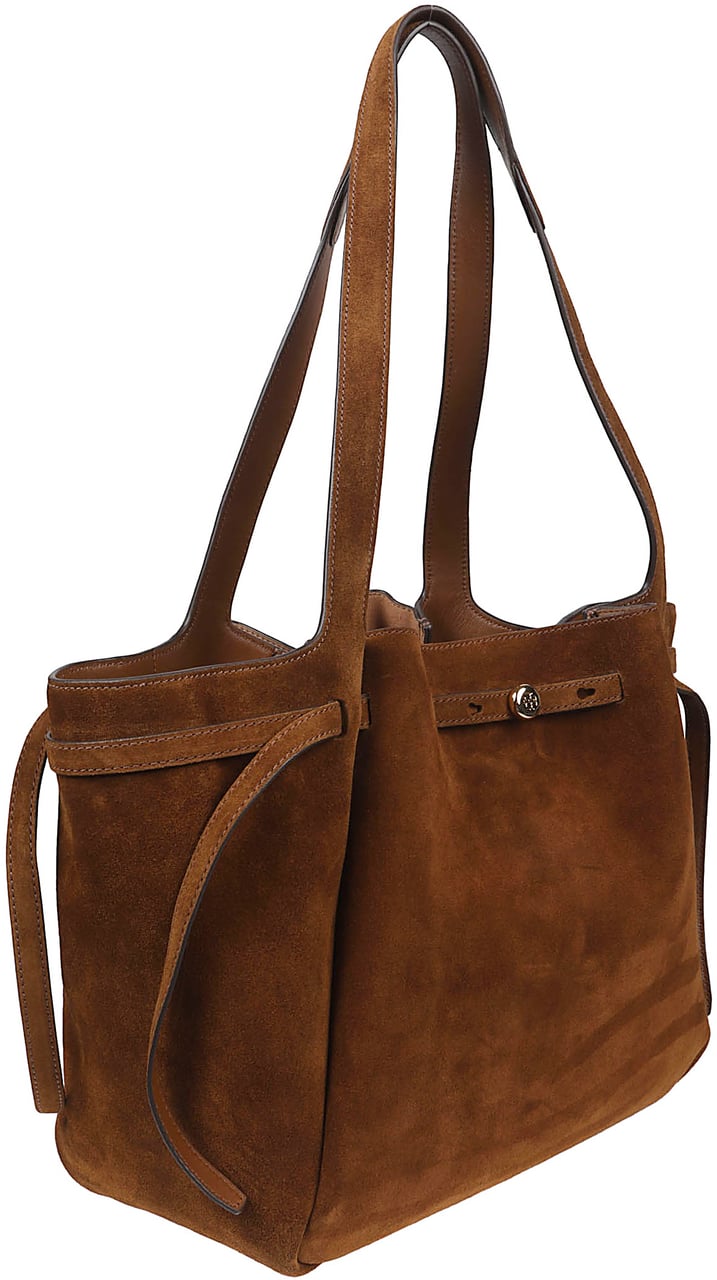 Tory Burch Romy Suede Tote Bag Brown Bruin