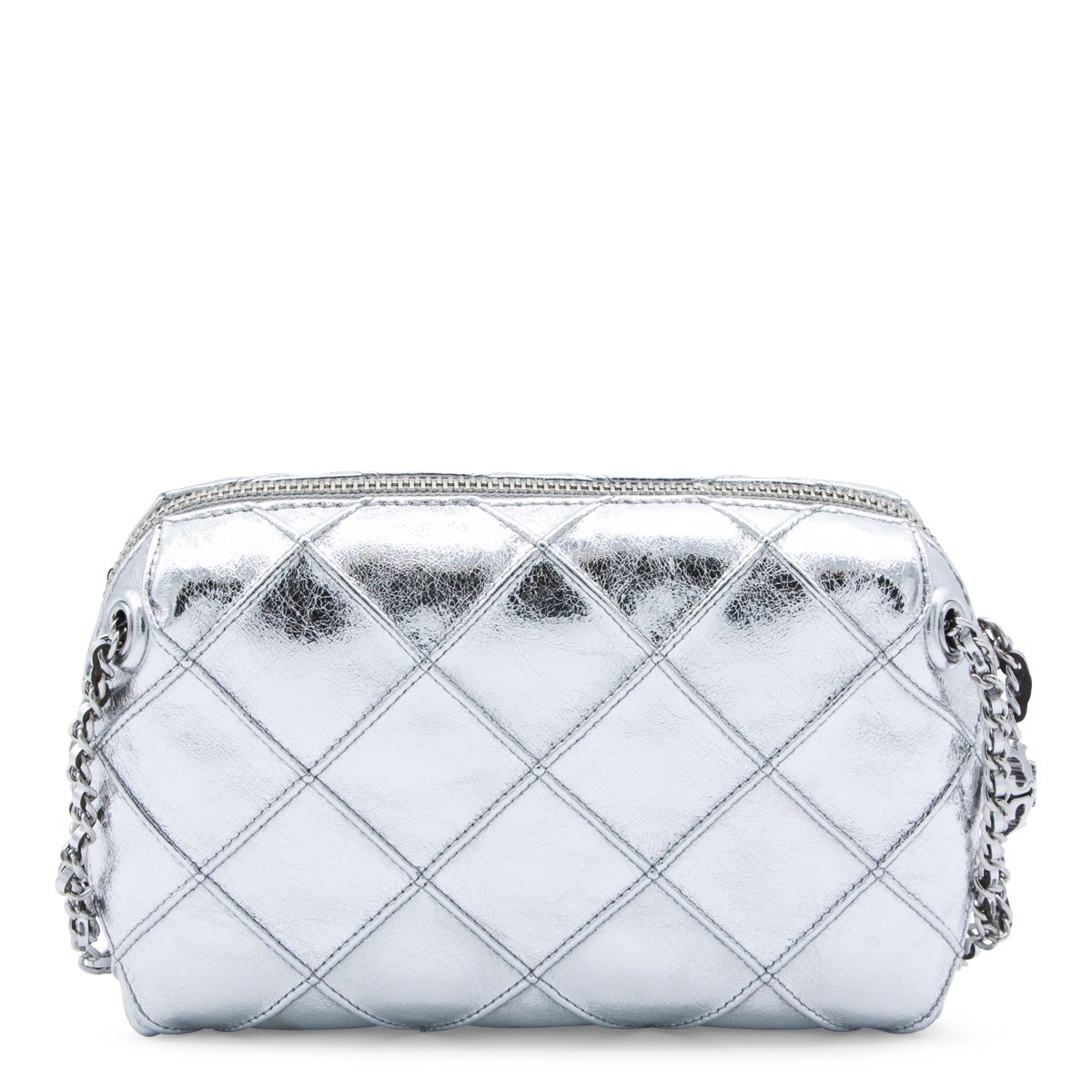 Tory Burch Silver Leather Crossbody Bag Wit