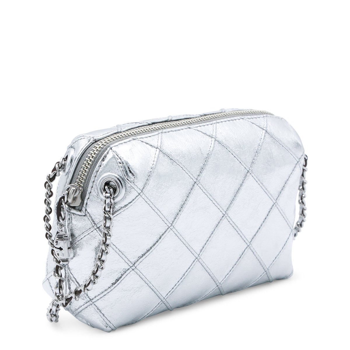 Tory Burch Silver Leather Crossbody Bag Wit
