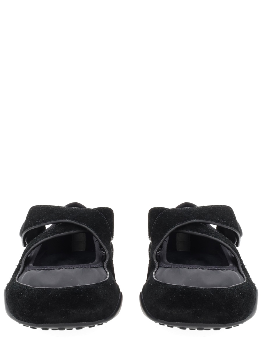 Tory Burch Romy Ballerina Suede Flats Zwart