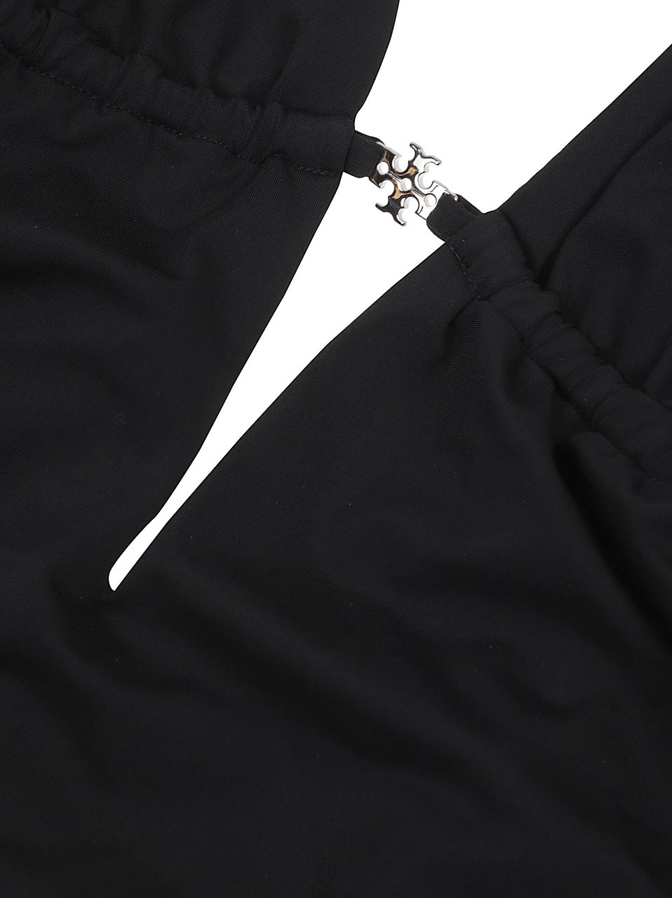 Tory Burch Black One-Piece Swimsuit With Knot Closure Zwart