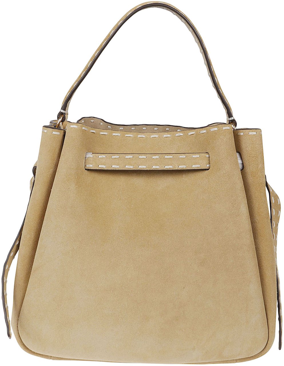 Tory Burch Handcrafted Brushed Suede Bucket Bag Bruin