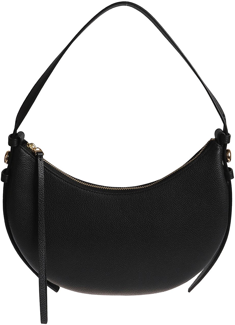 Tory Burch Romy Half Moon Handbag In Textured Leather Zwart