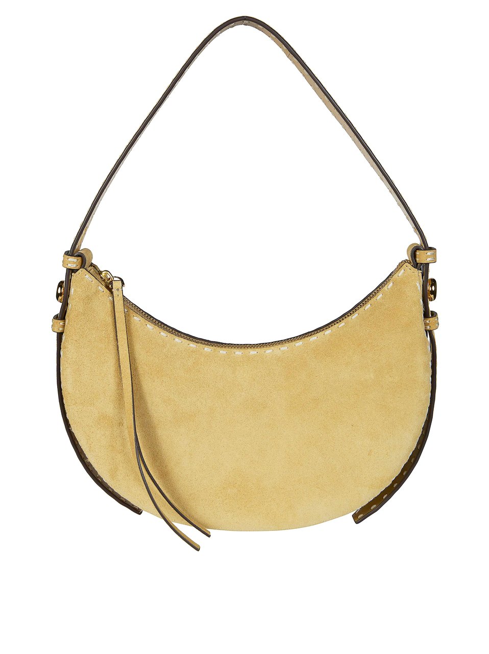 Tory Burch Romy Suede Pick Stitch Shoulder Bag Bruin