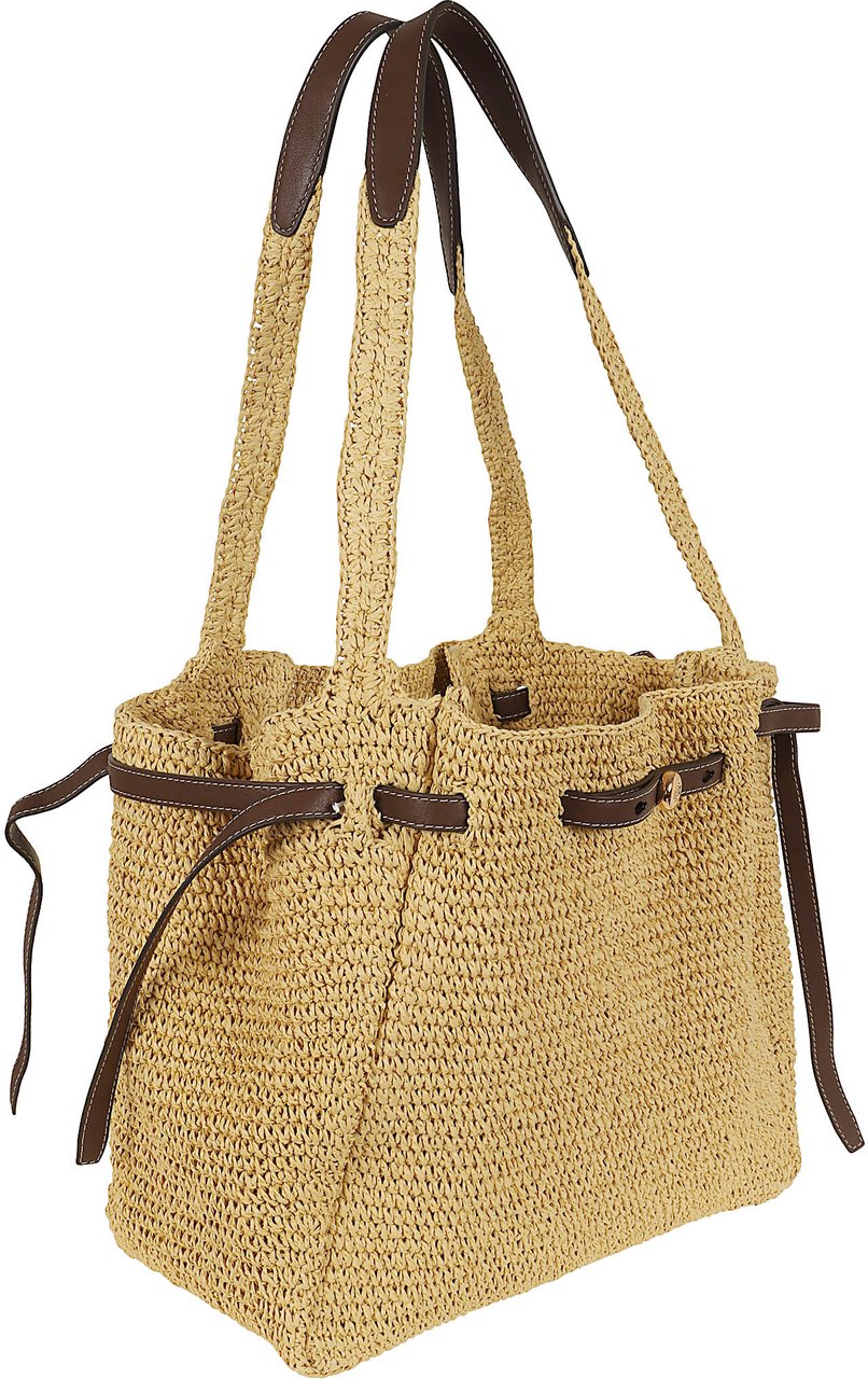 TORY BURCH Romy Straw Tote Beige