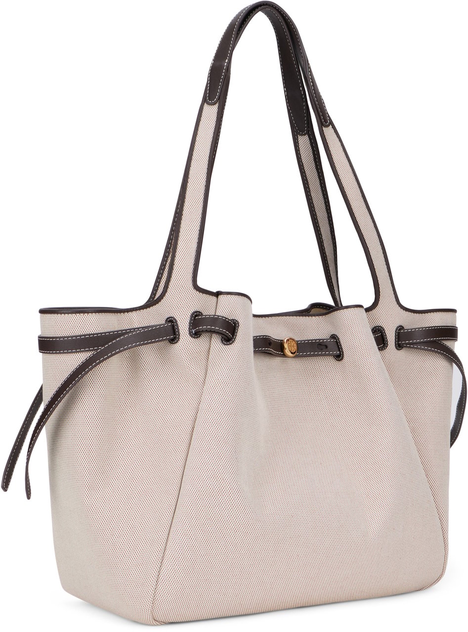 Tory Burch Romy canvas tote bag Neutraal