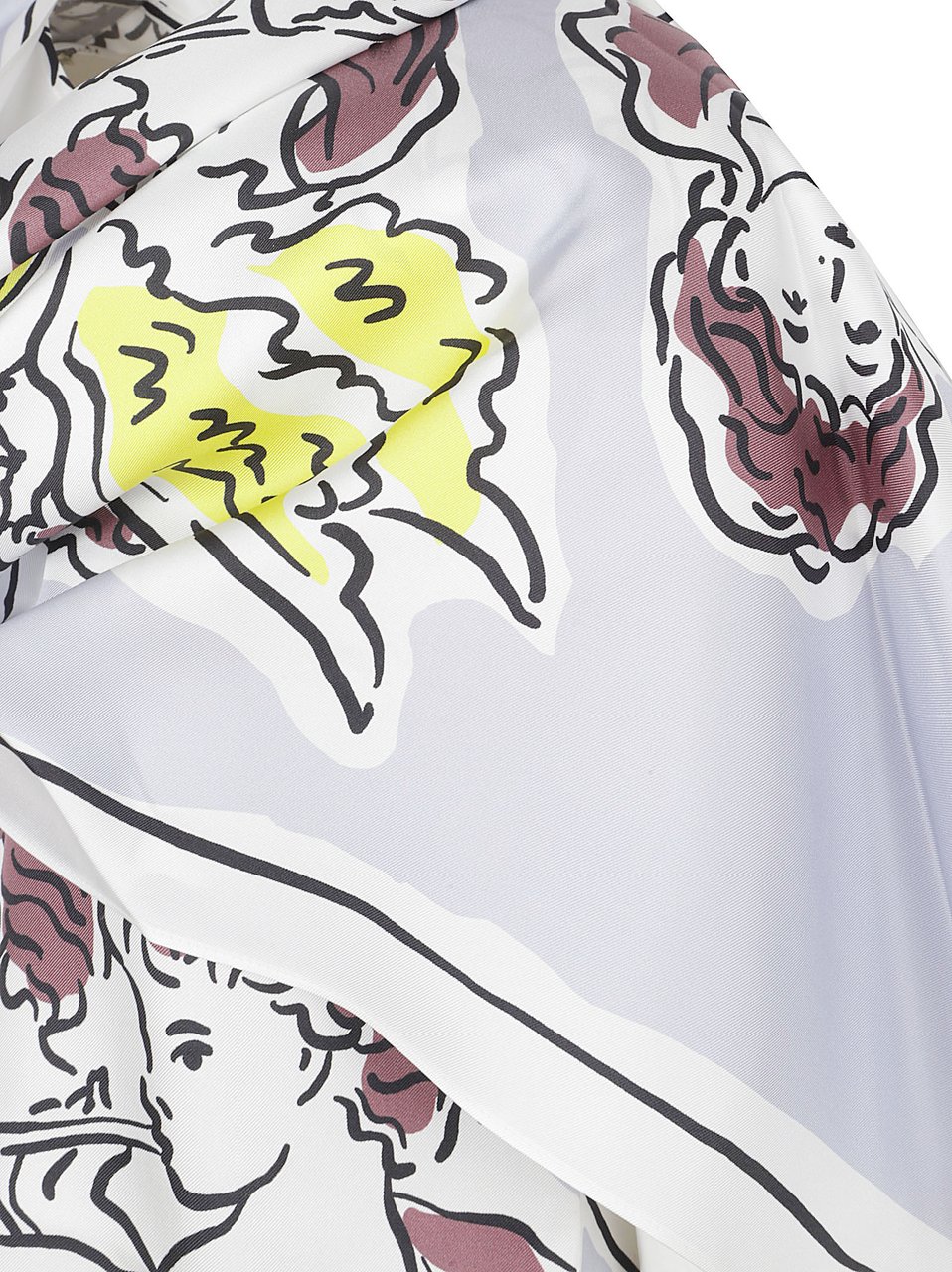 Tory Burch Silk Top With Cape-Style And Cherub Motif Wit